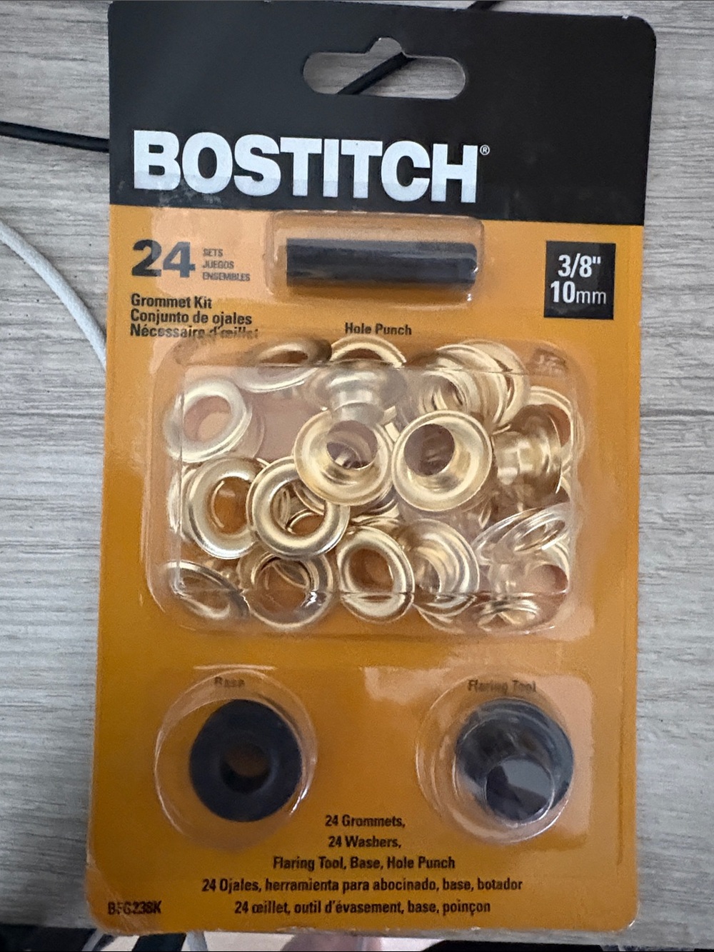 Bostitch 3/8" (10mm) Gold Grommet Kit - 24 Sets